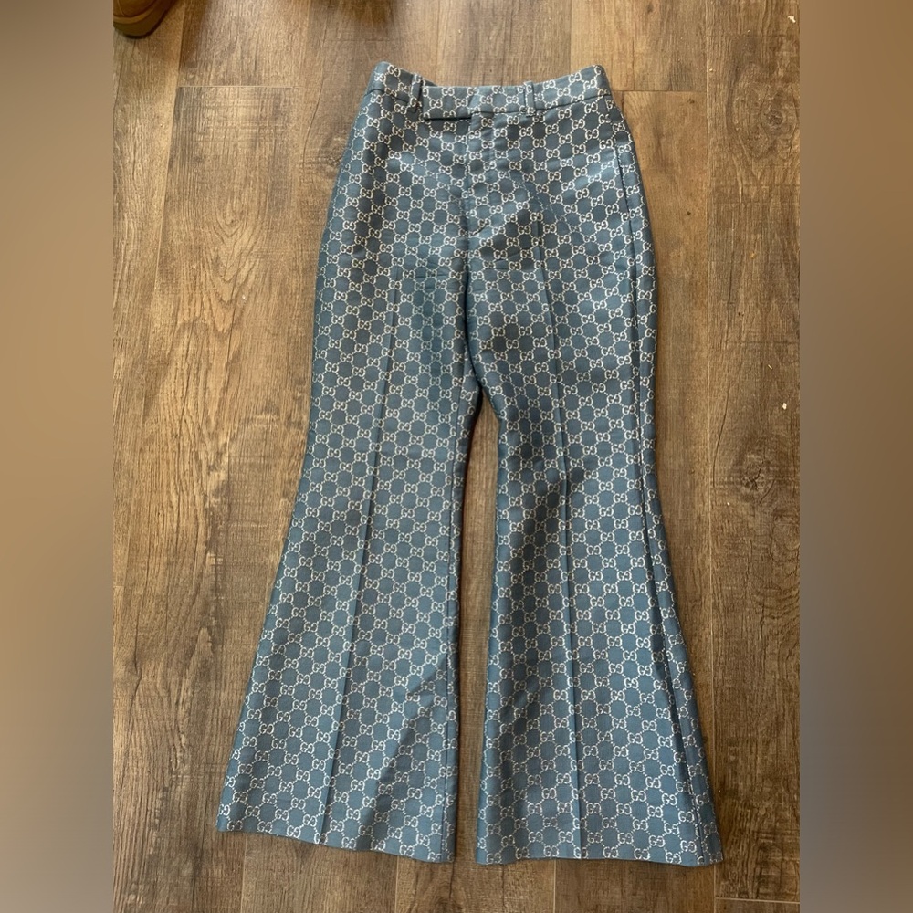 Gucci Flare Logo Pants SZ 38